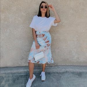 Tie Dye midi skirt